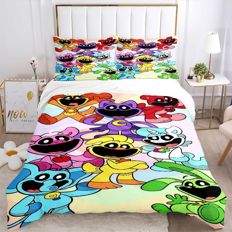Furry Friends Adventure Print 3Pcs Bedding Setduvet Cover With 2 Bedropillowcase Home Birthday Gift