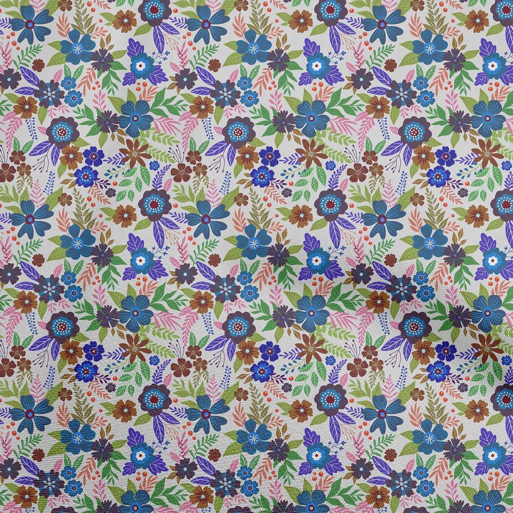 oneOone Cotton Flex Brown Fabric Asian Floral Sewing Material Print Fabric By The Yard 40 Inch