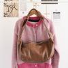 Ielgy Korean Version All-Match Large-Capacity Tote Bag Retro Texture Soft Leather One-Shoulder Du