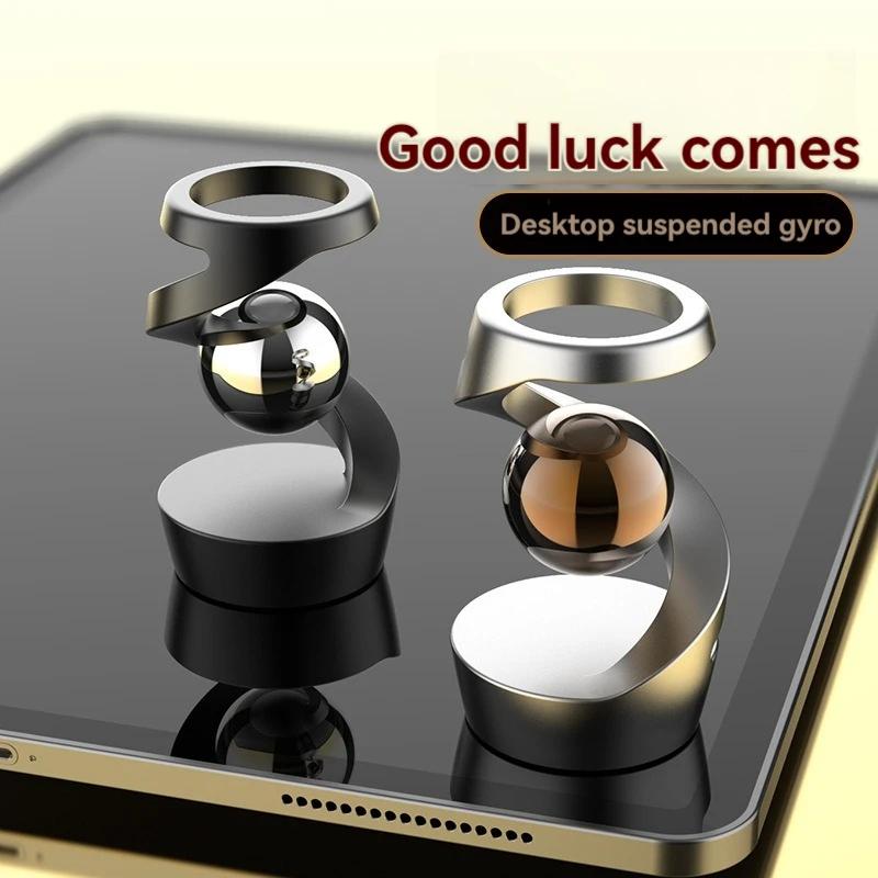 Stress Relief Kinetic Sculpture Gravity Defying Kinetic Desk Toy Desktop Floating Gyroscope for Office Desk Decor for Adults