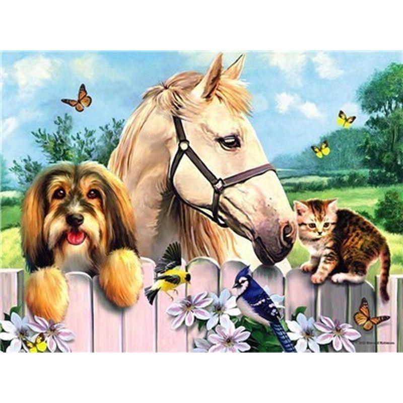 Round Horse Painting Full Diamond Diamond Embroidery Animals Picture 5d Diy Mosaic Rhinestone Home Decoration