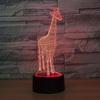 Животные Жираф 3D Ночник Сенсорный Светодиодный Настольные Лампы 7 Цветов Изменяемый Настольная Лампа Стол Домашний Декор Комнаты Подарок