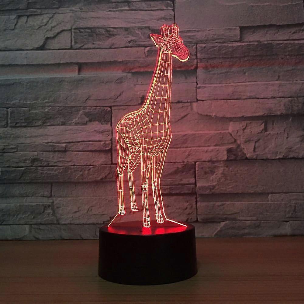 Животные Жираф 3D Ночник Сенсорный Светодиодный Настольные Лампы 7 Цветов Изменяемый Настольная Лампа Стол Домашний Декор Комнаты Подарок