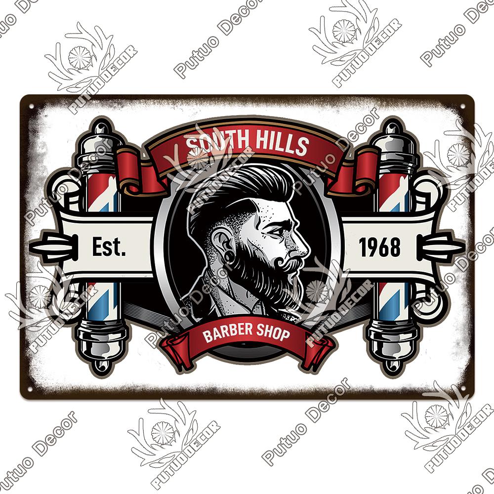 Декор парикмахерская жестяная табличка металлическая пластина винтажная ретро парикмахерская настенные художественные постеры железная картина для комнаты наклейки для дома