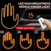 Hand Gesture Light Led Hand Sign Car Decoration Middle Finger LED Light for Universal Car Window Car Light Accessories