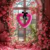 Yousheng Valentine's Day Heart Garland Door Banner Festive Party Decor for Wall Window Plastic Indoor Outdoor Decoration for Romantic Celebration
