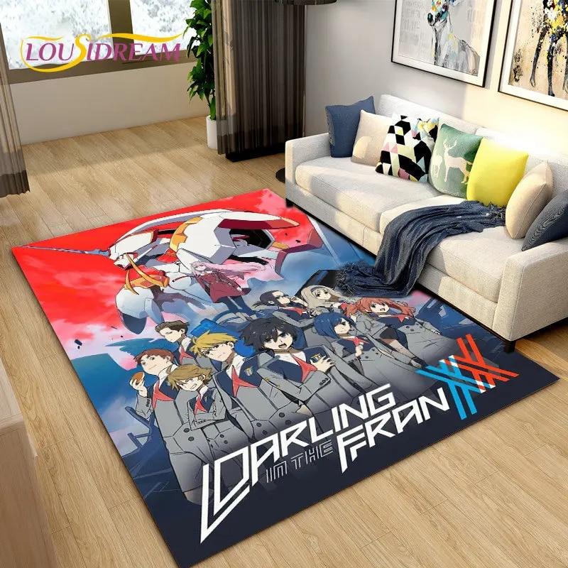 Zero Two DARLING In The FRANXX Коврик в стиле аниме, Коврик для гостиной, спальни, дивана, коврик для украшения, детский нескользящий напольный коврик