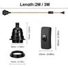 Vintage EU Plug With Switch DIY Light Cord Kit Plastic Socket Lamp Base Rope E27 Lamp Holder