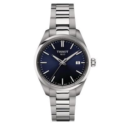 Мужские часы Tissot PR100 с синим циферблатом и браслетом (Т1502101104100) [Официальный импорт]