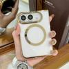 Luxury Transparent Electroplated Magnetic Phone Case for IPhone Ultra 18 Fold Shockproof for Magsafe Hinge Protective Slim Cover