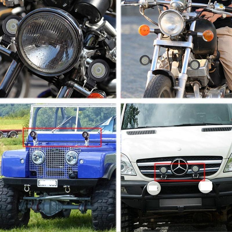 Bike Fog Lamp Led Motorcycle Fog Lights 10W Spotlights mini 2Inch Work Light LED Motor Headlight 24V 12V for Car 4X4 Off road