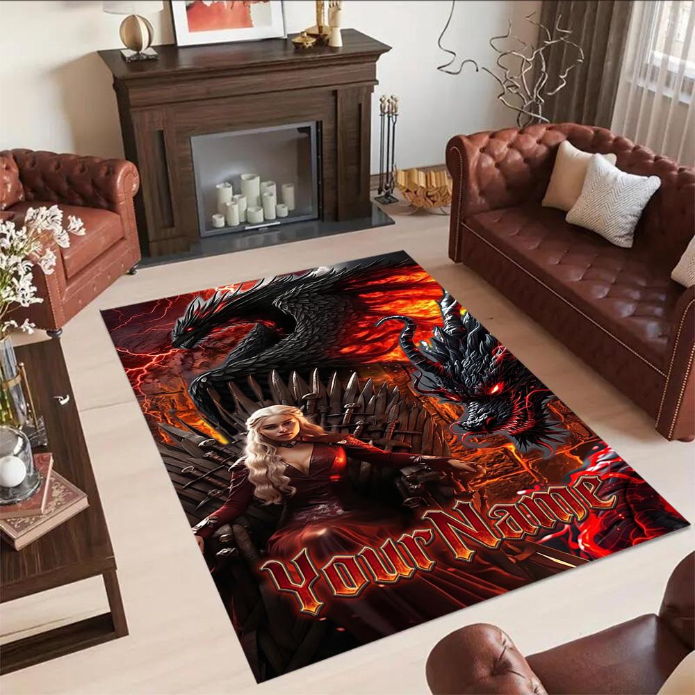 Gothic Illustrations Customized Name Area Rug Perfect for Decorate room Dormitory Entryway Hallway Antislip Carpet Decorate Offices