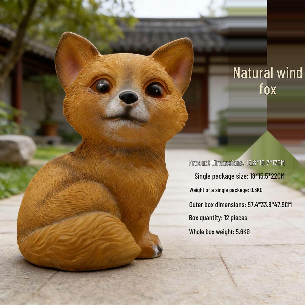 American Style Solar Animal Garden Ornament - Resin Outdoor Courtyard Decoration Lamp