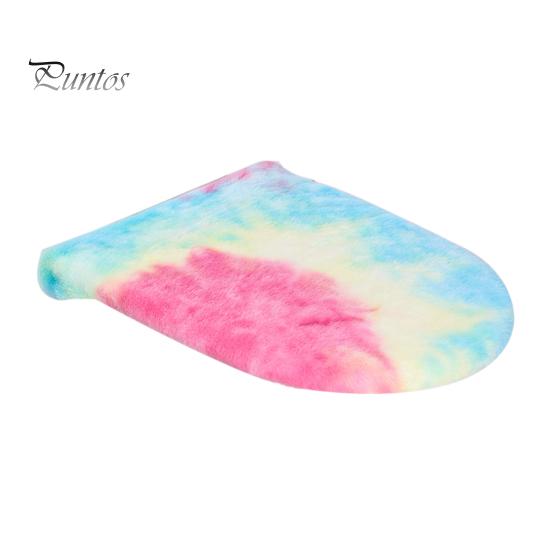 Чехол на крышку унитаза, мягкий, плюшевый, цветной, для ванной комнаты, подушка для сиденья унитаза, нескользящая, универсальная, бархатная, коврик для унитаза