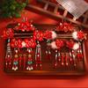 Tassel Chinese Style Hairpin Set Red Flower Hair Comb Ancient Style Hanfu Hair Stick  Women