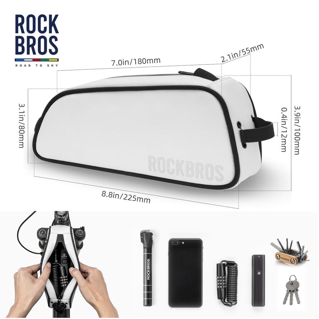 Сумка для верхней трубы TO SKY Сумка для велосипеда с системой Fitgo Простая установка Хранение мелких предметов Ежедневно Водонепроницаемая Устойчивая к истиранию Легкая с