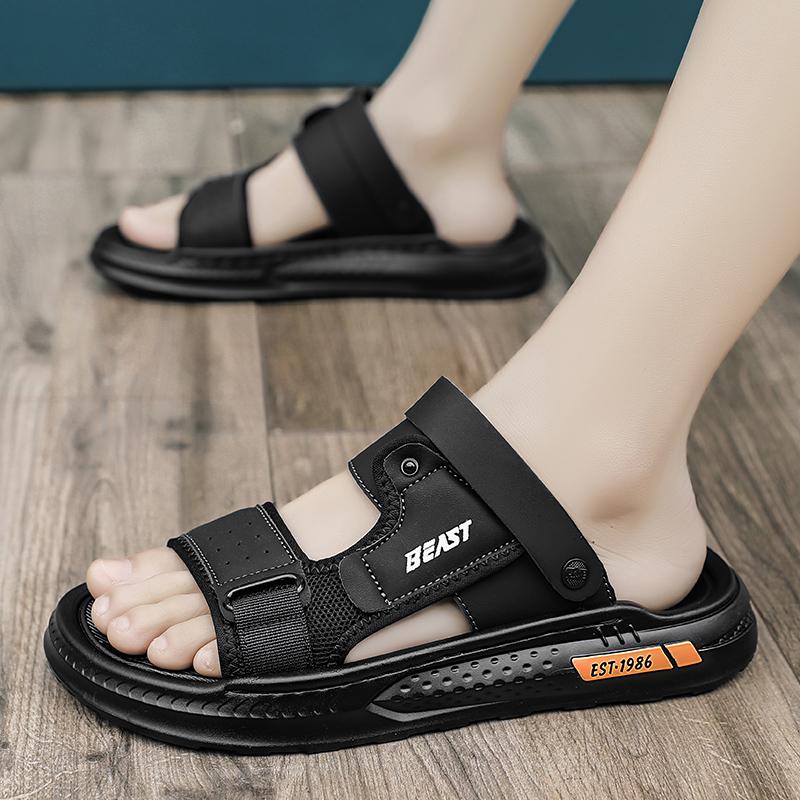 Мужские высококачественные повседневные сандалии Летние уличные дышащие водонепроницаемые противоскользящие удобные пляжные туфли Двойного назначения спортивные шлепанцы