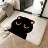 Мягкий Впитывающий Нескользящий Коврик Мультяшное Животное Черный Кот Напольный Коврик Домашний Декор Придверный Коврик Напольный Коврик для Спальни Ковер для Душа