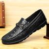 2022 Genuine Leather Loafers Men Luxury Brand Rubber Soft Casual Slip On Men'S Shoes Breathable Flats Male Fashion Driving Shoes