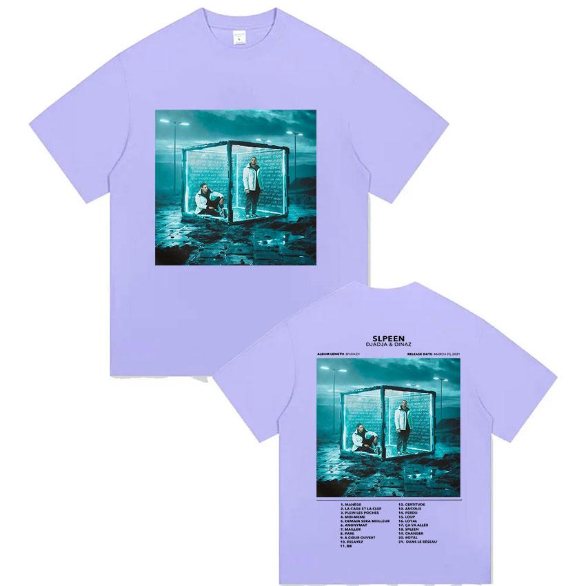 Rapper Spleen Djadja & Dinaz Album 2025 Print T-Shirts Unisex's Hip Hop Rock Short Sleeve T Shirts Fashion High Quality Cotton Tees