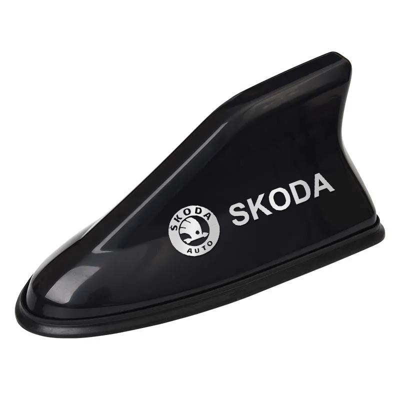 XOWS7 For Skoda Octavia Kodiaq Fabia Rapid 3 Karoq Superb VRS Universal Car Logo Roof Shark Shape Fin Antenna Radio Signal Aerial