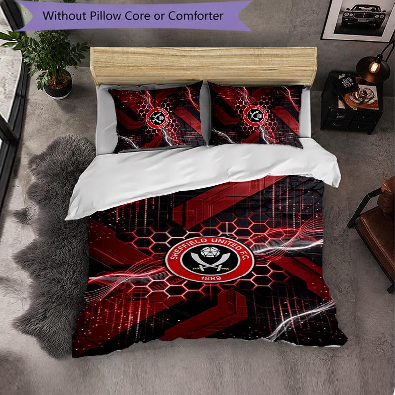 Футбольный комплект постельного белья Sheffield United из 3 предметов Мягкий пододеяльник с наволочками Набор для декора спальни для дома