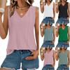 Summer Women's Vest Solid Color V-neck Split T-shirt Tank Top