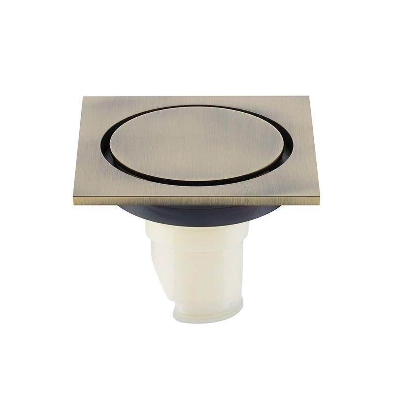 Gold Conceal Floor Drain Chrome Black Gold brass Square 10X10cm Anti-block anti-smelly Bathroom Drain accessories