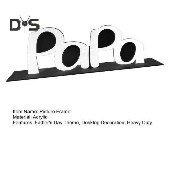 Акриловая фоторамка ко Дню отца, держатель для фоторамки с надписью «Папа-папа», настольный знак, украшение для рабочего стола, подарок на день рождения, дедушка, муж