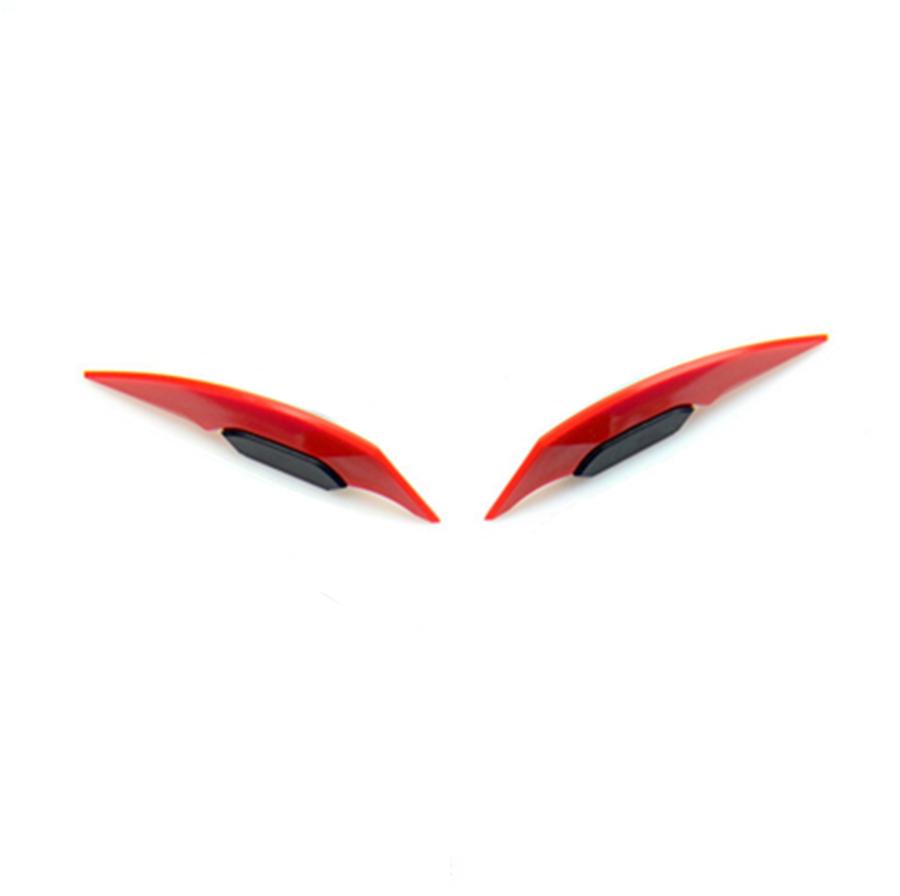 3Pair Universal Motorcycle Side Red Winglets Wind Fin Spoiler Trim Cover Air Deflector
