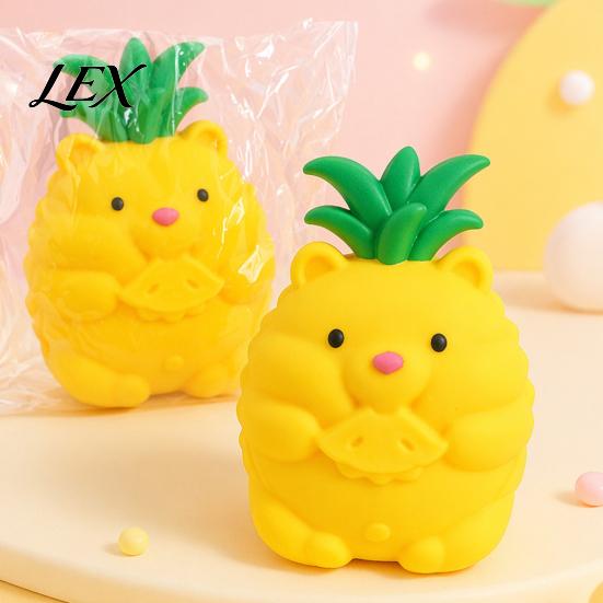 Stress Relief Toy Large Pineapple Ball, Slow Rising Fruit Squeeze for Anxiety Relief, Strawberry Banana Grape Corn Carrot Sensory Toy, Soft