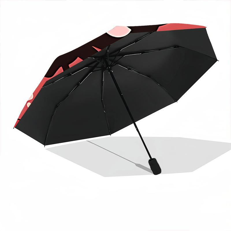 1pc Kawaii Cat with Paw Prints Umbrella - Automatic Opening/Closing, Portable 3-Fold Design, 8-Rib Iron Frame Outdoor Umbrella, Perfect Gift for Fans,