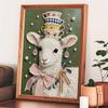 Расслабляющий DIY набор для рисования жемчугом в рамке с дизайном чашки чая с ягненком 5D сверкающий холст с бусинами, поделка для декора детской комнаты, праздничный подарок