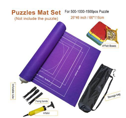 Puzzles Mat Jigsaw Roll Felt Mat Play Mat Puzzles Blanket For Up To1500/3000Pcs Puzzle Accessories Portable Travel Storage Bag