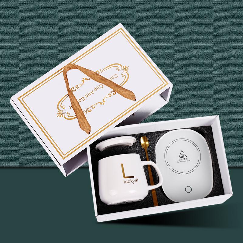 USB-Powered Intelligent 55℃ Cup Warmer Set with Spoon & Coaster – Office Essential