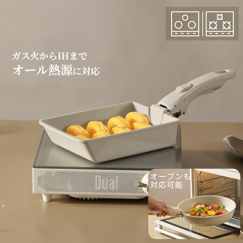 CAROTE 16-Piece Frying Pan Set, Induction and Gas Compatible, Free of PFOA and Other Harmful Substances, 5-Layer Construction, Lightweight, Removable