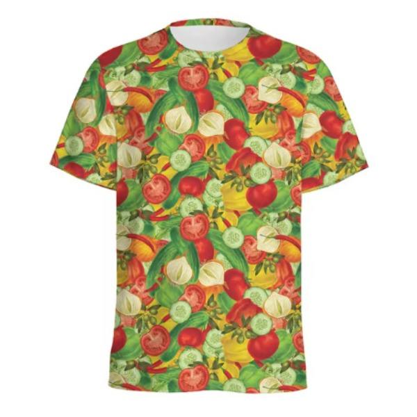 Summer 3D Vegetable Printed Casual Comfortable Fashionable Plus Size T-shirt- Soft Medium Elastic Polyester Fiber Fabric Summer Loose Casual Wear