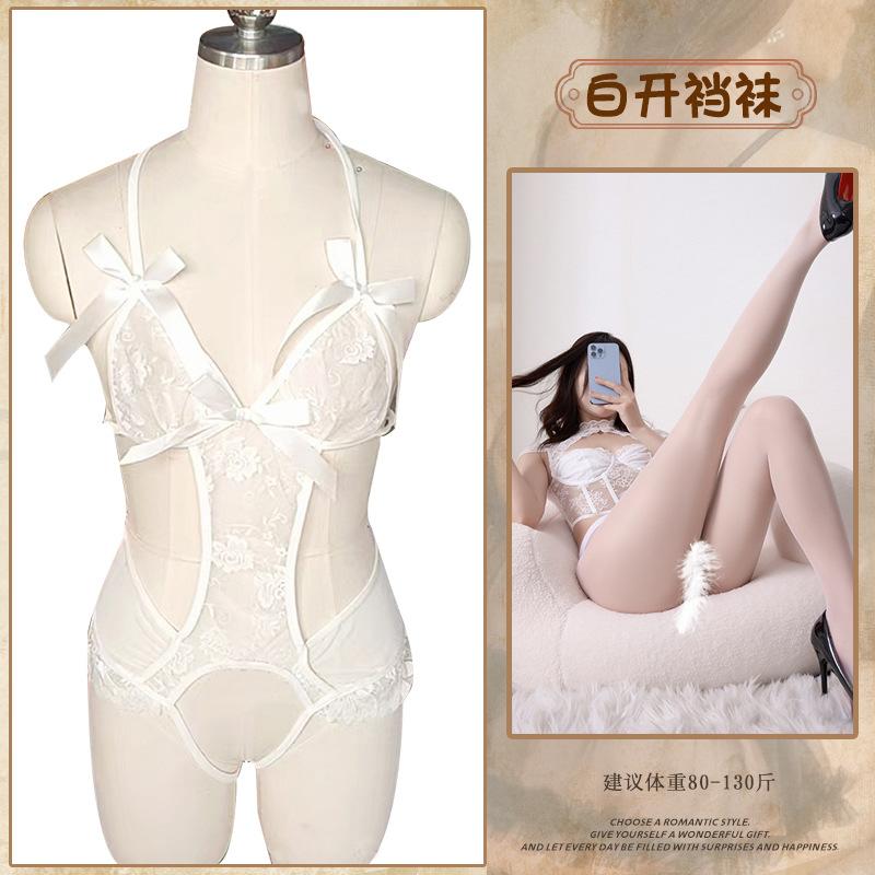 Sex underwear pure desire purple lace onesie sexy open crotch free temptation sex uniform