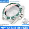 MDV106 metal Case film bezel bumper armor For Casio MDV-106 Stainless Steel Crown Caseback Sapphire Glass men Watch accessories