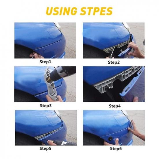 Silver Push Button Quick Release Hood Bonnet P Lock Clip Bumper Latch Kit 4X