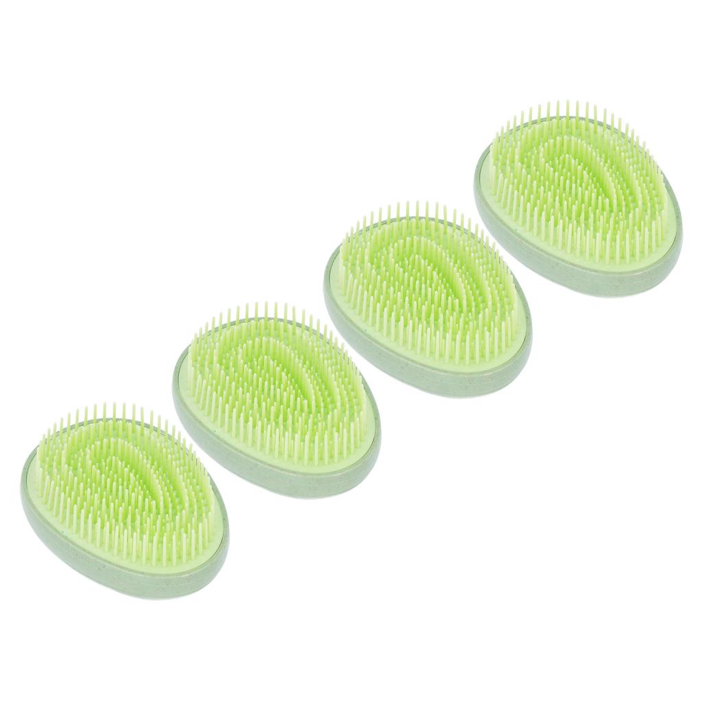 4PCS Egg Shape Hair Brush Portable Travel Dry Wet Hair Brush Soft Teeth Massage Shampoo Comb for Sal