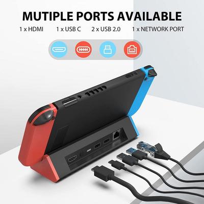 Портативная док-станция для ТВ для NS 2 Switch 2 (2025),С адаптером HDMI 4K@120Гц/портом Type-C/портом USB Новый аксессуар для игры Switch