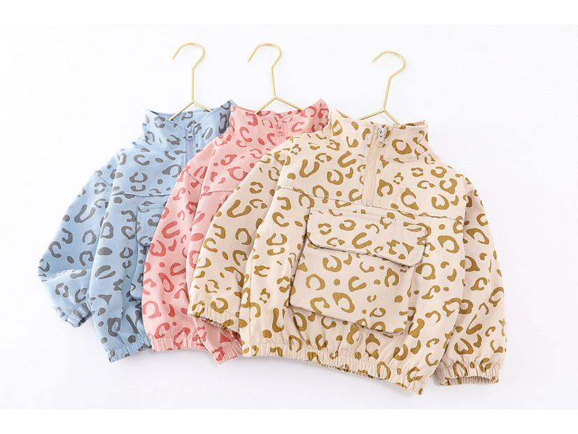 2024 Baby Spring Fashion Leopard Print Two-Piece Set for Toddlers - Stylish Stand-Up Collar for Boys & Girls