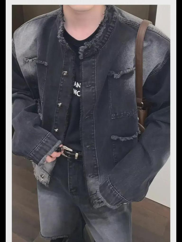 Мужская джинсовая куртка в корейском стиле на весну и осень — модная, повседневная, универсальная одежда для подростков и студентов