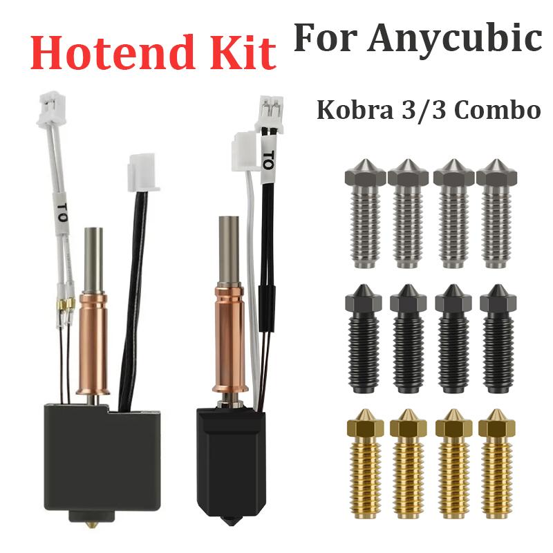 For Anycubic Kobra 3 Hotend Upgrade Standard Kobra 3 Combo Hotend Nozzle Thermistor For Anycubic Kobra K3 Spare Parts Accesories