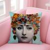 Minimal Abstract Women Simple Anime Art Cushion Cover Pillow Case Soft Skin Friendly Fabric  Concealed Zipper