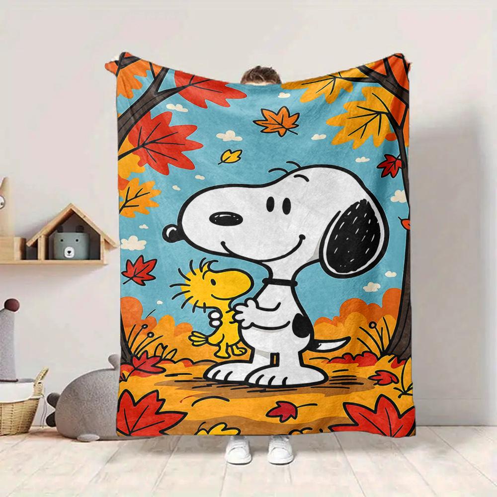 1Pc Halloween Snoopy Treats Night Blanket Soft And Comfortable Casual Warm Camping Travel Christmas Halloween Gift M917103