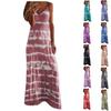 Fashion Women Sexy V Neck Strappy Striped Printed Casual Long Maxi Dress For Women
