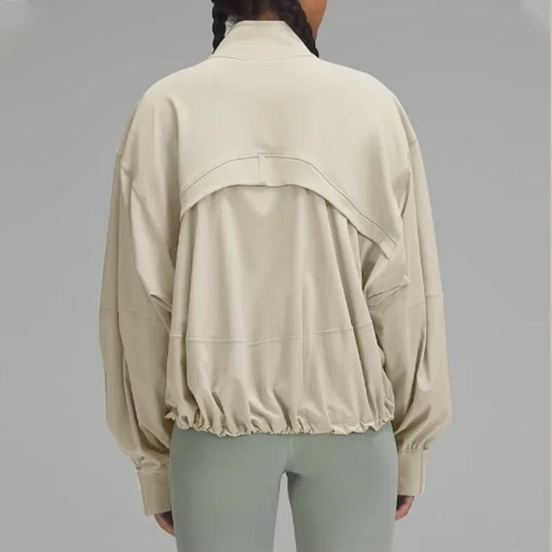 Женская осенняя ветрозащитная куртка с рукавами «летучая мышь» для занятий спортом на открытом воздухе и йоги