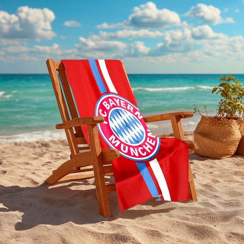1pc Bayern Munich Beach Towel, Comfortable and Thick, and Swimming/Bath/Picnic/Camping Towel, Suitable for Seaside Beaches